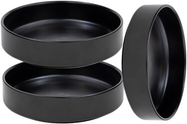 Набір мисок для котів з кераміки, 3 шт. - миски для котів та кошенят, 15*4 см (чорний)