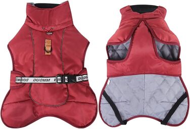 Водонепроникна тепла жилетка для собак великих та середніх порід, тепла жилетка для собак, жилетка для собак з отвором для шлейки, тепла зимова жилетка для собак (Червоний, 6XL)