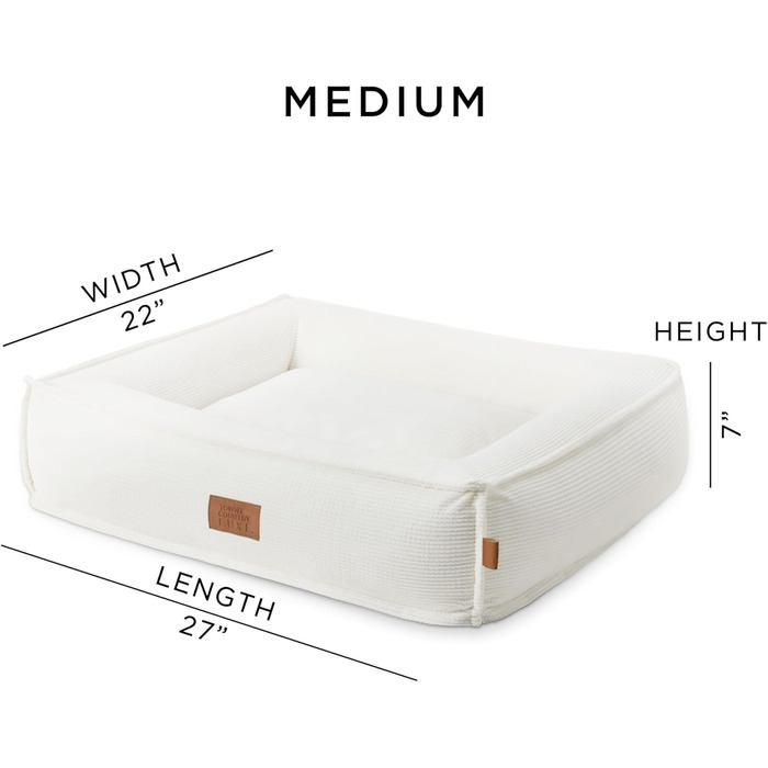 ТOWN & COUNTRY LUXE CuddleTown: М'яке ліжко для домашніх тварин, кремове, розмір M, 68x57x17 см