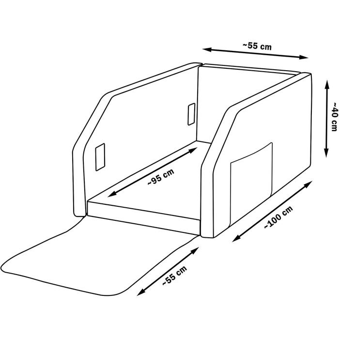 Автоматичне ліжко для собак у машину Velinda, 55x100 см, чорний колір