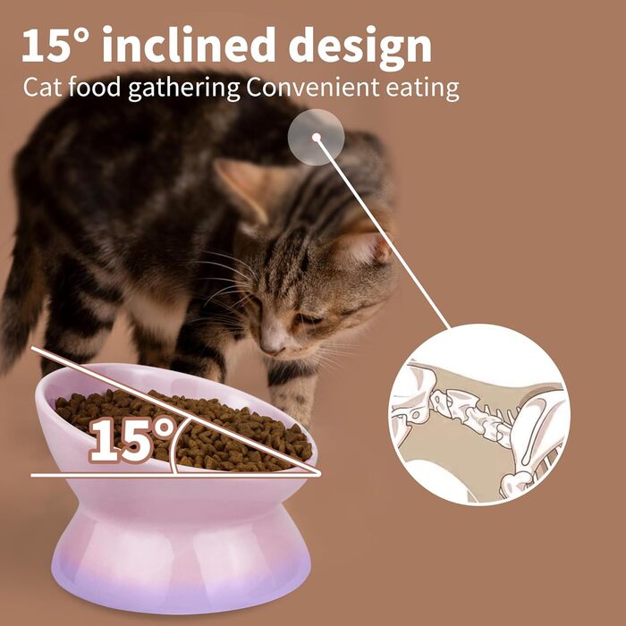 Підвищений годівниця для котів та собак Busnos, керамічний, жовтий, 15.5x15.5x11 см