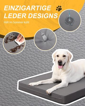 Ортопедичне ліжко для собак Favodormir, велике та середнє, 91x69x7 см, сіре, водонепроникне, для дому та вулиці