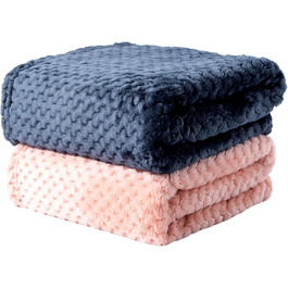 SLSON 2 шт. ковдри для собак та котів, м'які двосторонні ковдри для домашніх тварин, підійдуть для диванів, стільців, авто, подорожей. Теплі, машинне прання, 70x100 см (світло-жовтий та чорно-сірий)