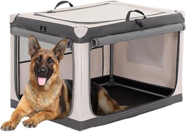 Складана транспортна коробка для великих собак A4Pet XL, м'яка переноска з алюмінієвим каркасом, сіра, для дому та подорожей