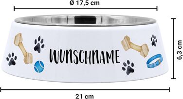 Миска для корму з іменем для собак PrintPlanet® - персоналізована миска для тварин з друком (Layout 4)