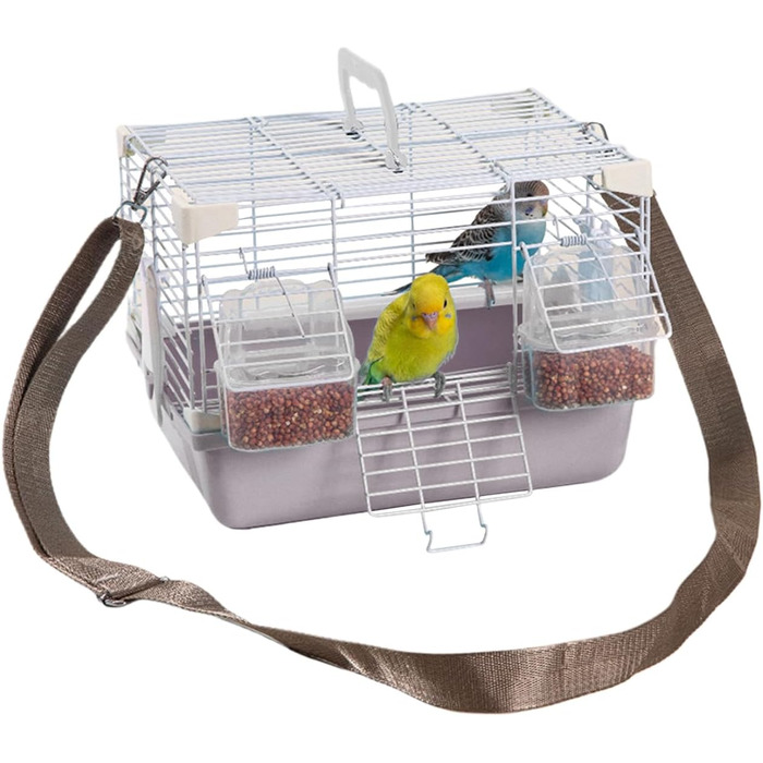 Клітка-переноска Vogel Reisekäfig для хвилястих папужок | Міцна переноска для дрібних тварин, сірого кольору