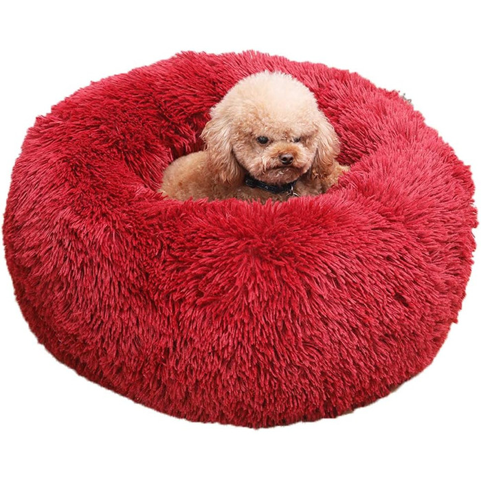 М'яке ліжко-гніздишко для собак та котів, ліжко-диванчик, 70см, червоний колір