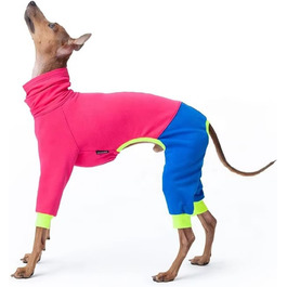 Легкий італійський пуловер для грейхаундів, одяг для віппетов з ніжками, вітрозахисний ролкраг для собак, флісовий комплект для грейхаундів, Lurcher (рожевий, 4XL) 4XL рожевий