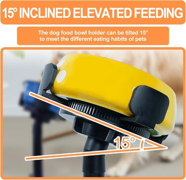 Підставка для годівлі собак, регульована по висоті, миска для води та корму, підвищена, регульована висота 5.5', 9.45', 13.2', стабільна та неслизька, для малих, середніх та великих собак, чорна
