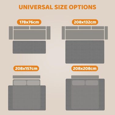 Водонепроникний коврик для собак Nobleza 208x157 см, захист дивану, неслизький, легко миється. Миючий коврик для собак, коврик для собак у дорогу, сірий