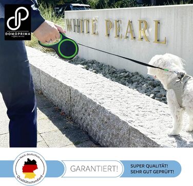 Рулетка для собак DOMOPRIMA, 3 розміри (S, M, L), 4 кольори (сірий, блакитний, зелений, рожевий) - Міцна та безпечна рулетка з відбиваючим ремінцем. Зелена, L