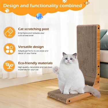 Котячий будиночок-кіготь Nobleza: кутовий, 60 см, з іграшкою, з гофрокартону