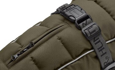 Накидка для собак HUNTER Paxson Mops & Co., оливковий колір, водонепроникна, з відбиваючими елементами, для маленьких собак