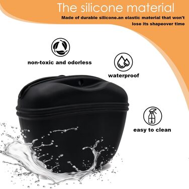 Силіконові мішечки для корму собак, магнітні - 1 шт, чорний колір