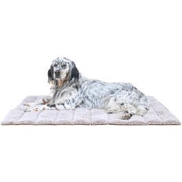 Матрац для собак XL (85x110 см), бежевий, знімне ліжко, для суглобів, легко переносити, машинка-мийка