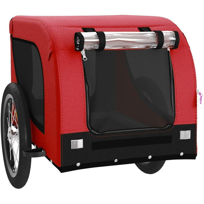 Причіп для велосипеда для собак, червоно-чорний, Oxford-Gewebe та залізо, LH99939