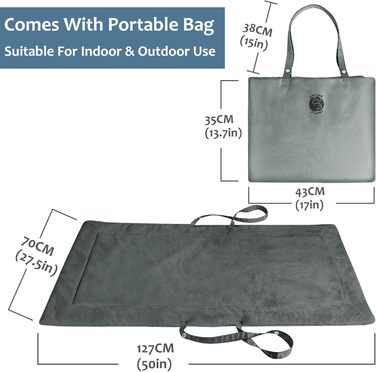 Водонепроникний килимок для котів та собак Kritter Planet, складаний, миючий, для подорожей та відпочинку на природі, з ручками, 127 x 70 см