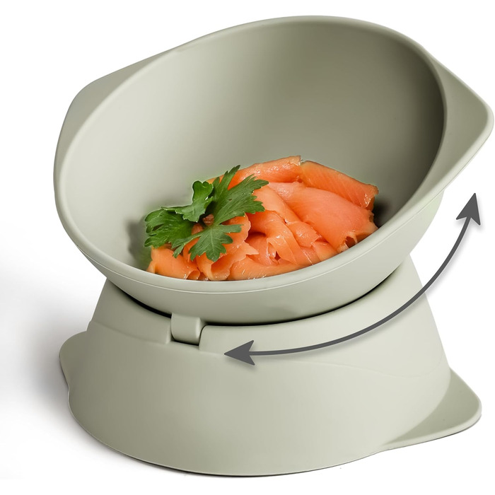 Підвищений миска для кота з регульованим нахилом ne&no® | Миска для кота, піднята | Миска для кота, зелений колір