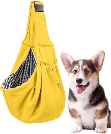 Сумка-переноска для собак та котів | Жовта переноска для маленьких тварин з регульованим ременем