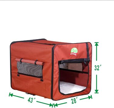 М'який переносний бокс для собак Go Pet Club, 109×71×81 см, коричневий