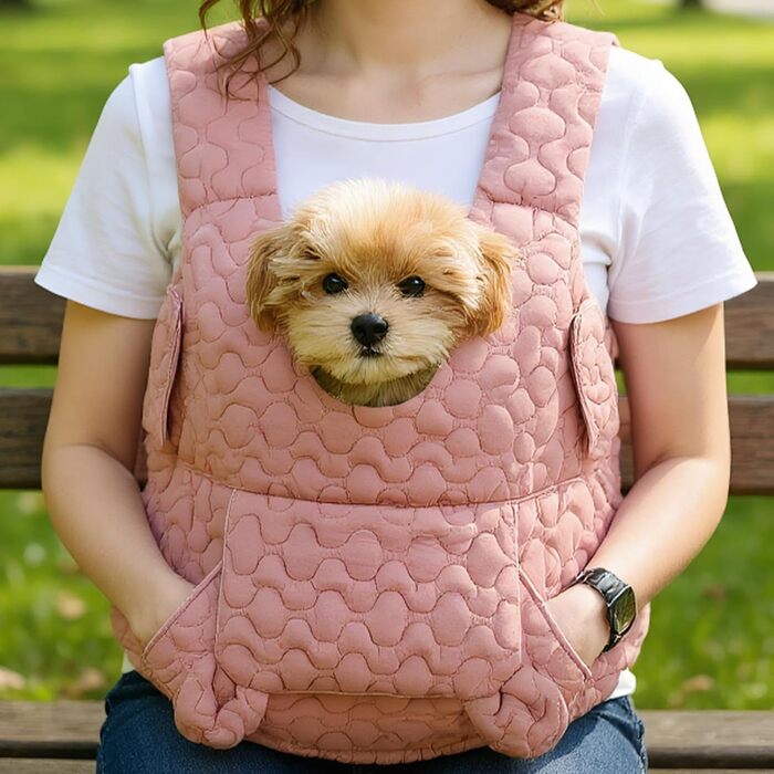 Рюкзак для собак і котів Godpqiui | Дихаючий, м'який, портативний, для малих собак, кошенят, цуценят, подорожей, кемпінгу, прогулянок, велосипеда, рожевий