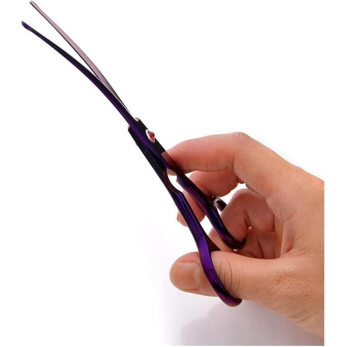 Професійна ножиця для собак, вигнута ножиця для стрижки шерсті, набір ножиць з нержавіючої сталі, для догляду за шерстю тварин (фіолетовий)