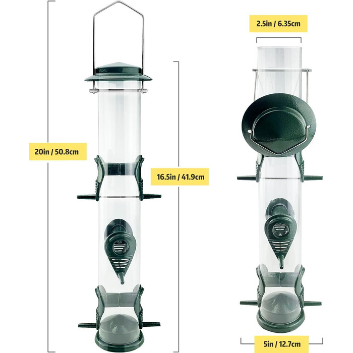 Металева годівниця для птахів з підвісним тросом, 6 відділень, Tubo
