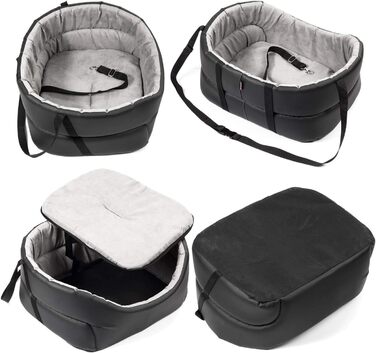 Автомобільний лежак для собак, універсальний, чорний, штучна шкіра (1 шт.)