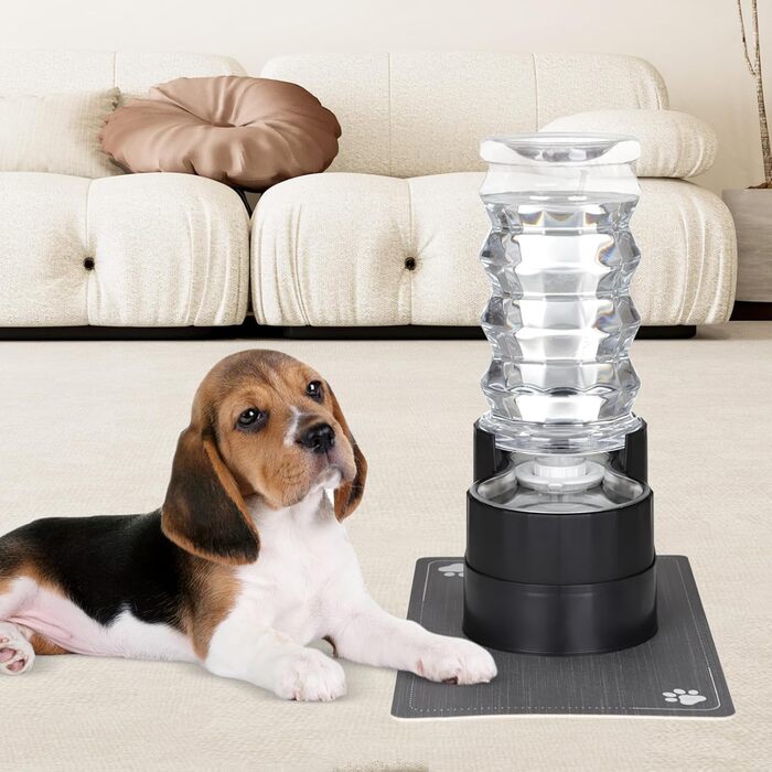 Автоматичний поїльник для тварин Sfozstra, нержавіюча сталь, 8L, з вологостійким підкладкою та піднятим краєм (для котів та собак)