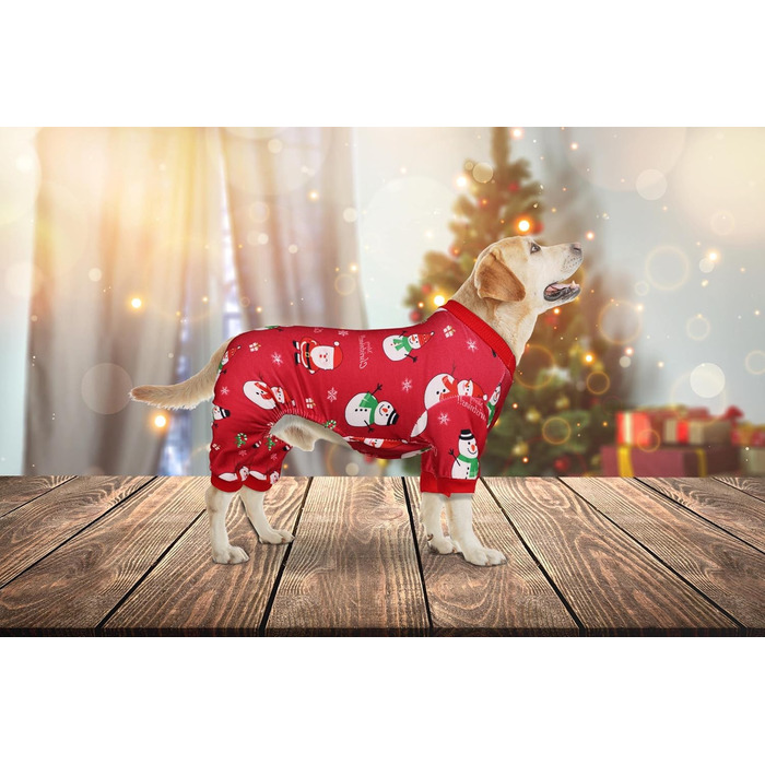 Піжама для собак на Різдво, червона, розмір M. Костюм для собак, теплий, зручний, святковий.