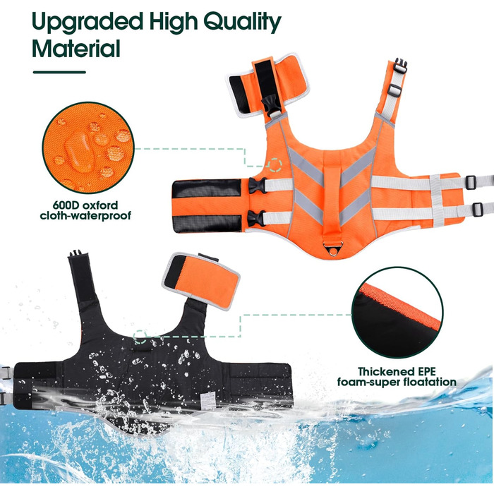 Жилет для собак Kuoser, безпечний та зручний, для малих, середніх та великих порід, помаранчевий колір