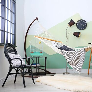Клітка для канарейок Relaxdays, пластикова, з жердочками та годівницями, 49x39,5x32 см, блакитно-м'ятна