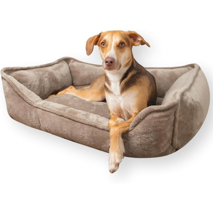 Ортопедичне собаче ліжко 4L Textil IRIS Premium-LINE з Memory Foam (100x80 см, коричневе)