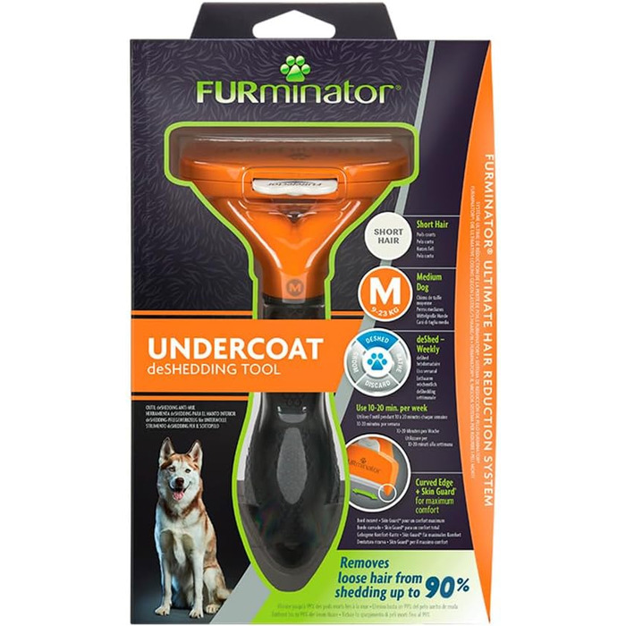 Фурмінатор для собак з короткою шерстю FURMINATOR M, чорний