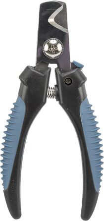 Ножиці для догляду за кігтями TRIXIE для собак, котів, дрібних тварин та птахів - безпечний замок - обмеження запобігає надмірному скороченню - нержавіюча сталь - гумова ручка - чорний/синій - 13 см - 2371