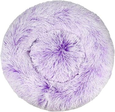 Кругле ліжко для собак та котів Chickw1, тепле м'яке ліжко-пончик, зручне та миється, не слизьке, для маленьких, середніх та великих собак (40 см, градієнт фіолетового)