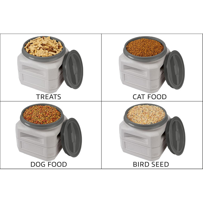 Контейнер для корму для собак та котів Mighty Tuff, 10.9 кг, з кришкою та ручками, BPA-free, Made in USA, 24 lbs