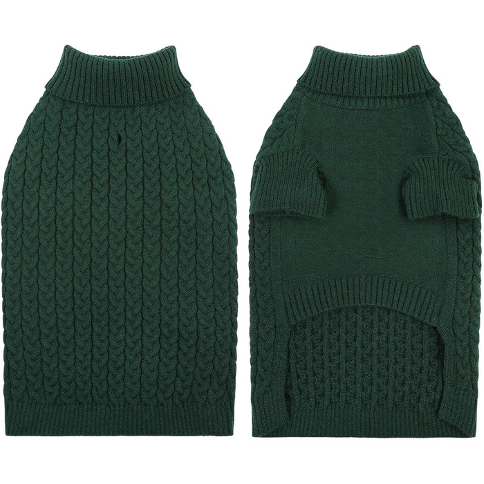 Зимовий теплий в'язаний пуловер для собак CITE TOILE (XS, Зелений)