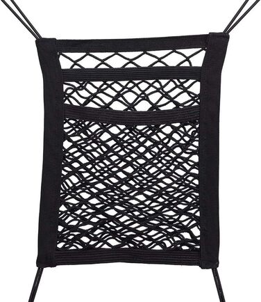 Сітчаста перегородка для собак у машину, універсальна для передніх сидінь, з 2 кишенями для зберігання