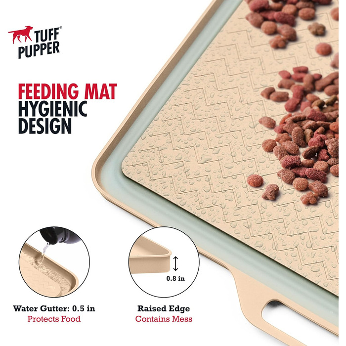 Килимок для годування собак великих порід Tuff Pupper 28x20, водонепроникний, силіконовий, розмір L (71,1 x 50,8 см)