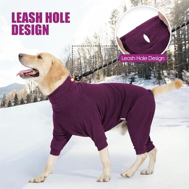 Теплий зимовий теплий флісовий одяг для собак Lianzimau, бордовий колір, розмір XXXL