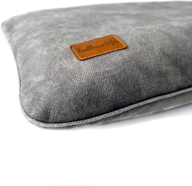 М'який лежак для собак середнього розміру, велюрова подушка для собак, 90x60 см, сірий колір