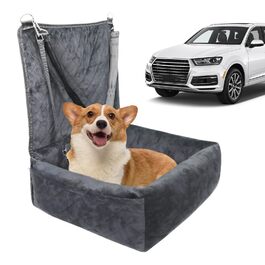Автокрісло для цуценят та собак | Складане автоліжко | Зручне та безпечне перевезення тварин | Сіре