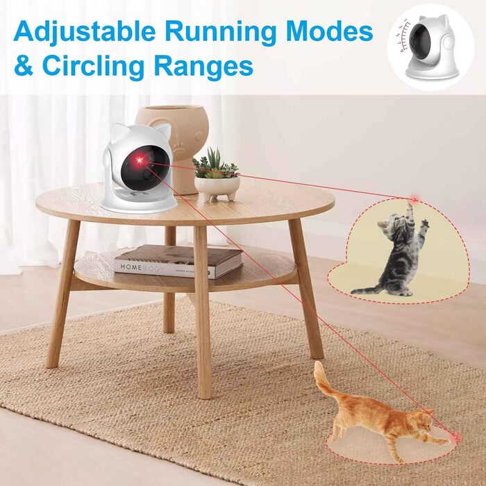 Автоматичний лазерний іграшковий пристрій для котів та цуценят VOVIGGOL, USB-зарядка, регульовані зони, інтерактивна мисливська іграшка для тварин