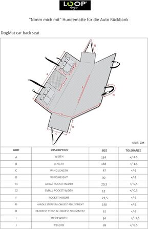 Захист для автосидіння для собак Loop Hundematte: водонепроникний, з кишенями, нековзний, для комфортних подорожей | LOOP-DMK5001