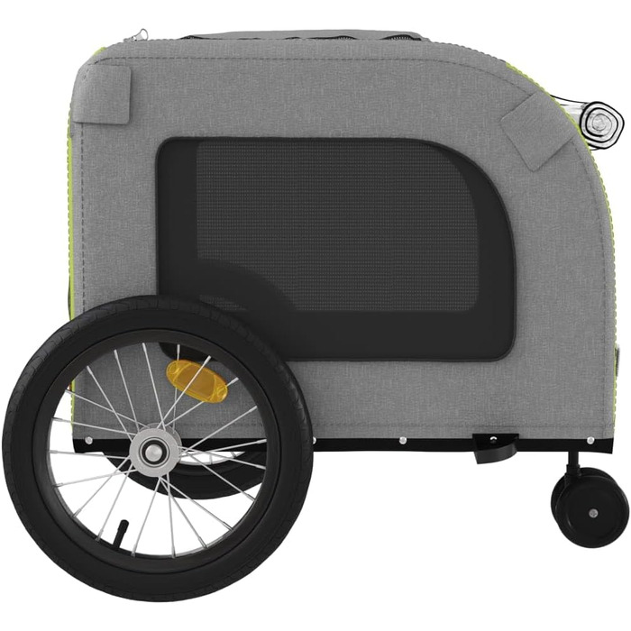 Причіп для тварин на велосипед, Oxford, тканина та метал, помаранчевий та сірий (63 x 121 x 65 см)