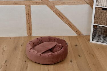 Килимок для собак Luxus Denver | гігієнічний, миється | Розмір M (для маленьких та середніх собак) | Кукурудзяна печеринка з пакетиками для збору відходів (оксамит, ) | Діаметр 68 см (Ø 68 см, Рожевий)