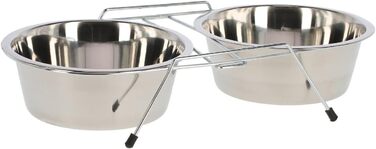 Підставка для мисок для тварин Kerbl, 2x1800 мл, нержавіюча сталь, для котів та собак