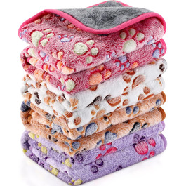 М'яка ковдра для морських свинок та тварин (60 x 40 см) з малюнком лапок - вбираюча, для клітки, миється, з флісу