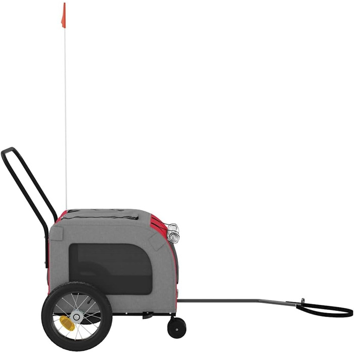 Причіп для тварин на велосипед, червоно-сірий, 124,5 x 63,5 x 53 см, для собак та котів